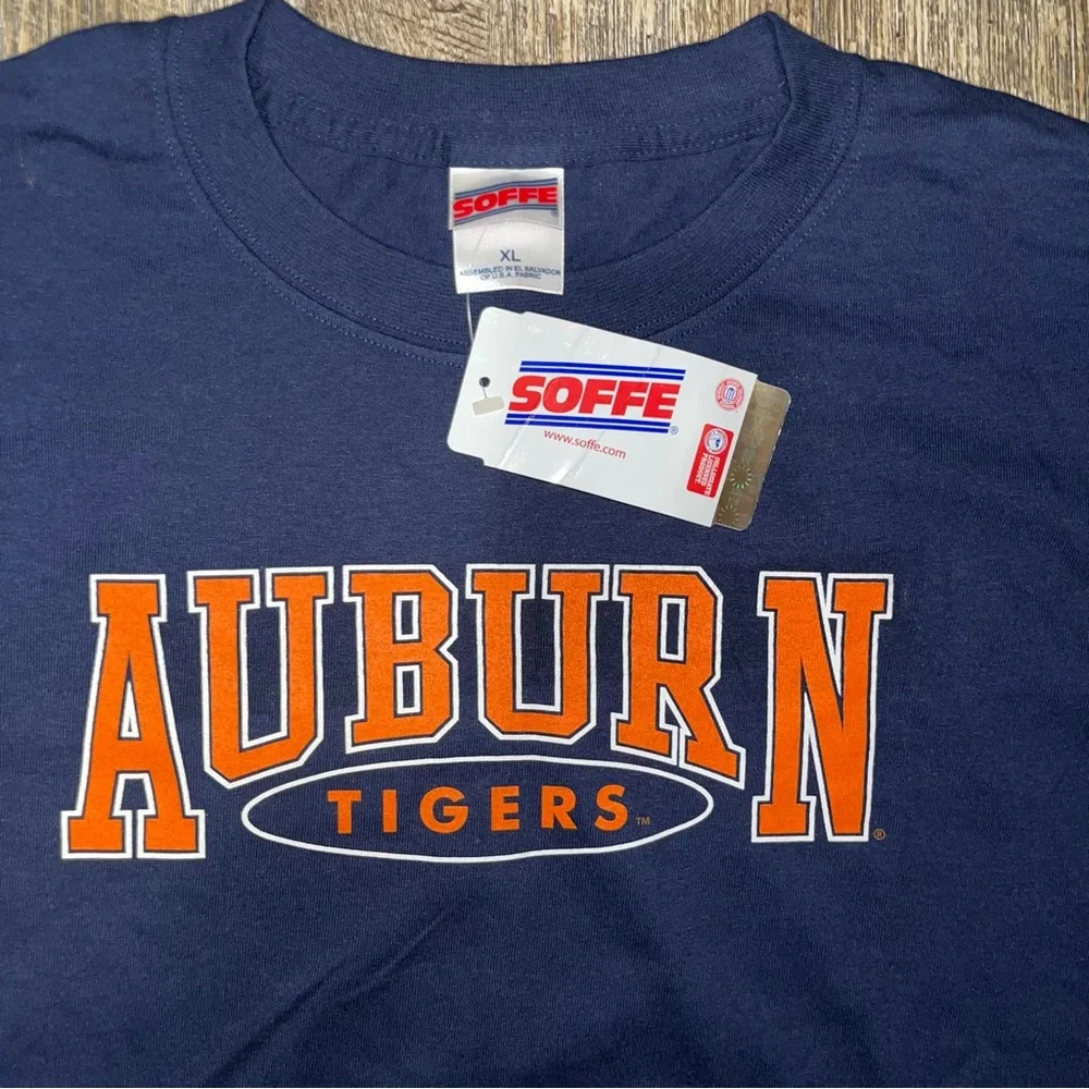Vintage NWT Auburn Tigers Vintage College Tee Shirt 90s Size XL‎ Navy